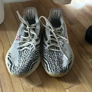 Black and white zebra Yeezys